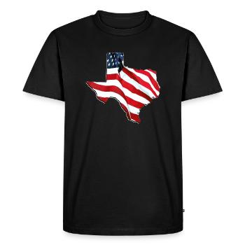 USA Flag in Texas State Map - Men's Premium Organic T-Shirt - black - Front - Nico (187cm)