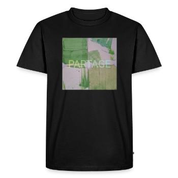 Green abstract squares painting, sharing, fun image - Men's Premium Organic T-Shirt - black - Front - Nico (187cm)