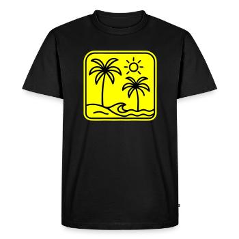 Palm Trees Beach - Men's Premium Organic T-Shirt - black - Front - Nico (187cm)