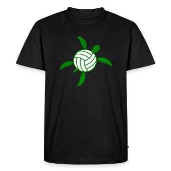 Tortue Volley-ball Ballon Play Volley Club - T-shirt Premium bio Homme - noir - Devant - Nico (187cm)