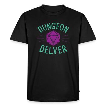 Dungeon Delver violet auqa - Men's Premium Organic T-Shirt - black - Front - Nico (187cm)
