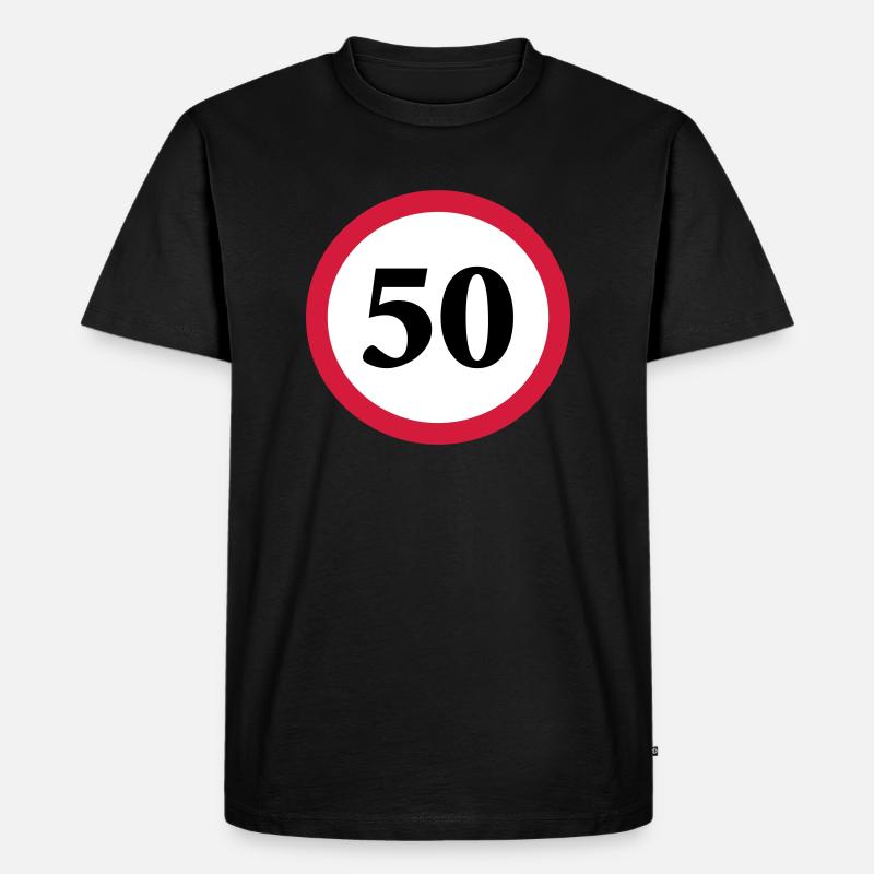 geschwindigkeitstafel_50 - Männer Premium Bio T-Shirt - Schwarz