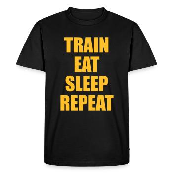 Train Eat Sleep Repeat - T-shirt Premium bio Homme - noir - Devant - Nico (187cm)