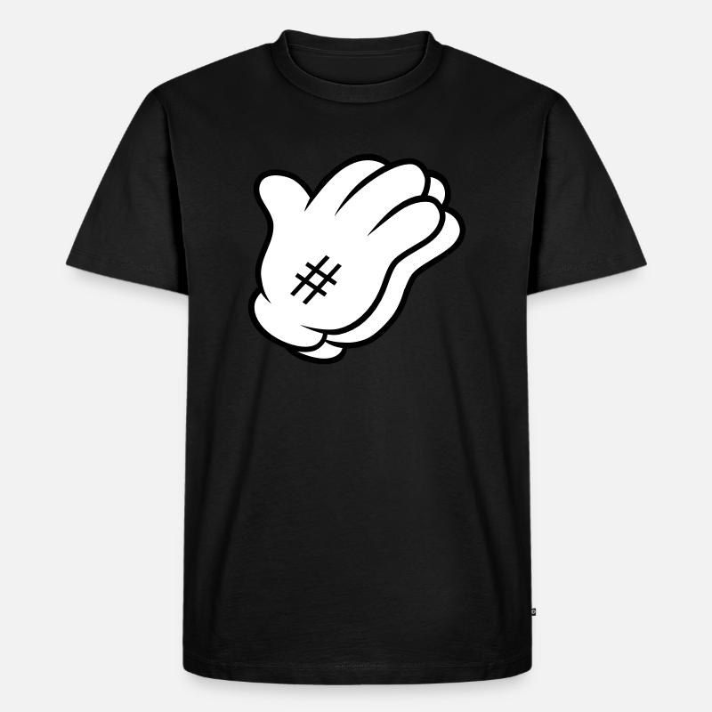 Comic Hand Pray - Männer Premium Bio T-Shirt - Schwarz