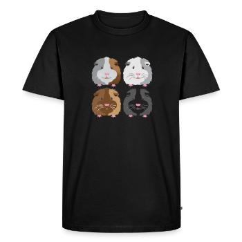 quatre cochons d'Inde! - T-shirt Premium bio Homme - noir - Devant - Nico (187cm)