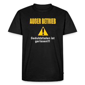 Patience Patience Thread Mama Papa Education Irony - Men's Premium Organic T-Shirt - black - Front - Nico (187cm)