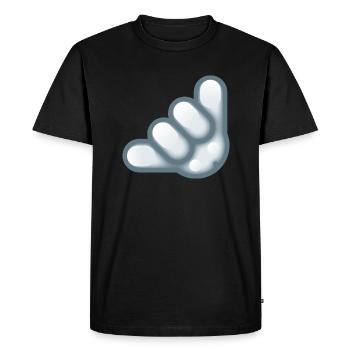 Smiley Hand Signal - T-shirt Premium bio Homme - noir - Devant - Nico (187cm)