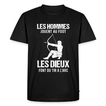 Cadeau tir à l'arc humour tir a l'arc archer - T-shirt Premium bio Homme - noir - Devant - Nico (187cm)
