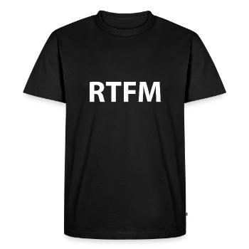 Cadeau informatique de programmation Rtfm - T-shirt Premium bio Homme - noir - Devant - Nico (187cm)