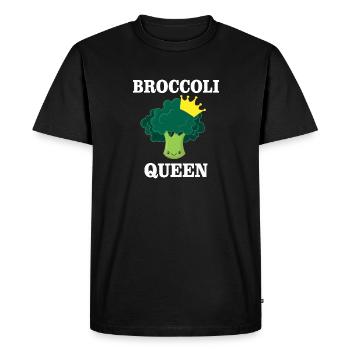 Broccoli queen cadeaux plantes végétaliens rengaine - T-shirt Premium bio Homme - noir - Devant - Nico (187cm)