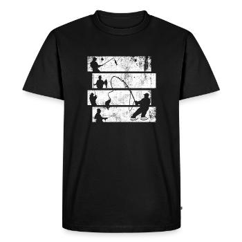 Pêche homme pêche homme pêche cadeau de pêche - T-shirt Premium bio Homme - noir - Devant - Nico (187cm)