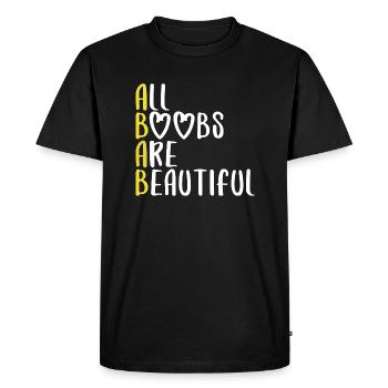 tous les seins belle énonciation police drôle - T-shirt Premium bio Homme - noir - Devant - Nico (187cm)