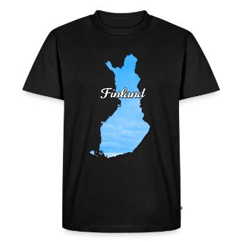 The map of Finland Suomi, blue color - Men's Premium Organic T-Shirt - black - Front - Nico (187cm)