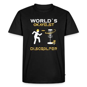 discgolf frisbee discgolf player frisbeescheibe - T-shirt Premium bio Homme - noir - Devant - Nico (187cm)