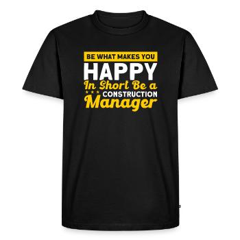 Happy Foreman Directeur de la construction Projet de construction - T-shirt Premium bio Homme - noir - Devant - Nico (187cm)