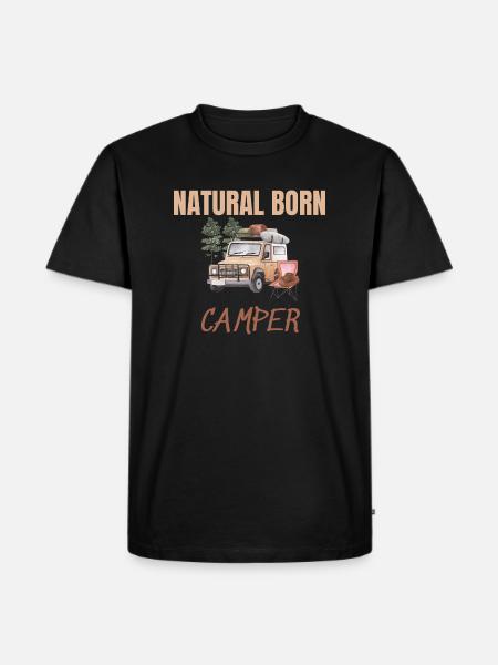 Natural born camper T-Shirt - Men's Premium Organic T-Shirt - black