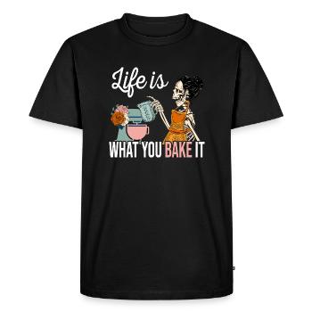 Boulangerie Baker Boulangerie Boulangerie Gâteau de confiserie - T-shirt Premium bio Homme - noir - Devant - Nico (187cm)