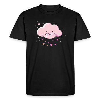 Sweet Cloud Hearts Pluie - T-shirt Premium bio Homme - noir - Devant - Nico (187cm)