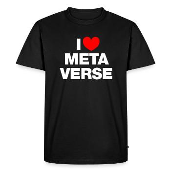 I Love Metaverse (white) - Men's Premium Organic T-Shirt - black - Front - Nico (187cm)
