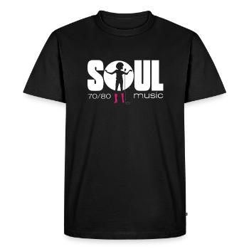 Musique SOUL 70/80 - T-shirt Premium bio Homme - noir - Devant - Nico (187cm)