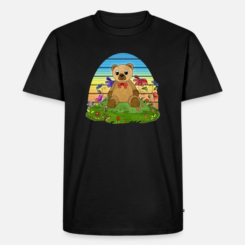 Teddybär - Männer Premium Bio T-Shirt - Schwarz