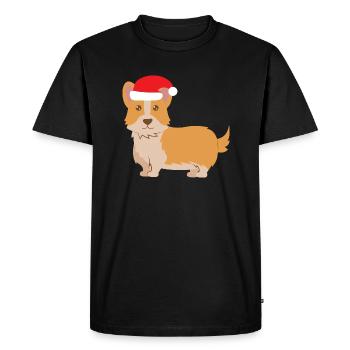 Dog Lovers Christmas Hat Welsh Corgi Pembrok - T-shirt Premium bio Homme - noir - Devant - Nico (187cm)