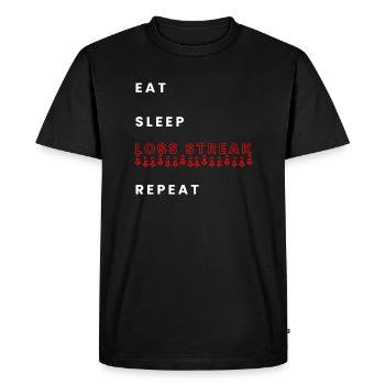 Manger la série de perte de sommeil répéter - T-shirt Premium bio Homme - noir - Devant - Nico (187cm)