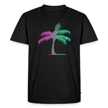 Tropical Beach Paradise Palm Rainbow 6 - Men's Premium Organic T-Shirt - black - Front - Nico (187cm)