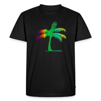 Tropical Beach Paradise Palm Rainbow 4 - Men's Premium Organic T-Shirt - black - Front - Nico (187cm)