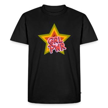 GRL PWR Star - T-shirt Premium bio Homme - noir - Devant - Nico (187cm)
