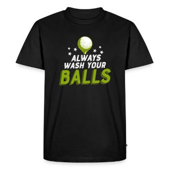 Lavez toujours vos balles Golf Golf Golf - T-shirt Premium bio Homme - noir - Devant - Nico (187cm)