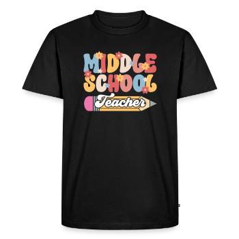 Professeur de collège mignon Enseignement au collège - T-shirt Premium bio Homme - noir - Devant - Nico (187cm)
