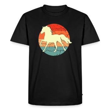 Vintage Retro Horse Sunset For Horse Lovers - Men's Premium Organic T-Shirt - black - Front - Nico (187cm)