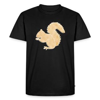 Squirrel, Boho Line Art Design, Series "Woods" - Men's Premium Organic T-Shirt - black - Front - Nico (187cm)