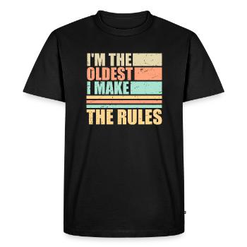 I'm The Oldest I Make The Rules Sibling Joke - Men's Premium Organic T-Shirt - black - Front - Nico (187cm)