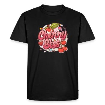 CHERRY BLISS - Men's Premium Organic T-Shirt - black - Front - Nico (187cm)