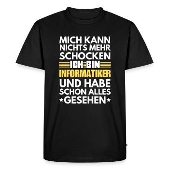 Informaticien non choquable - T-shirt Premium bio Homme - noir - Devant - Nico (187cm)
