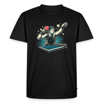 Ping Pong - T-shirt Premium bio Homme - noir - Devant - Nico (187cm)