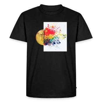 Crypto Brain 1 Bitcoin BTC ETH - Men's Premium Organic T-Shirt - black - Front - Nico (187cm)
