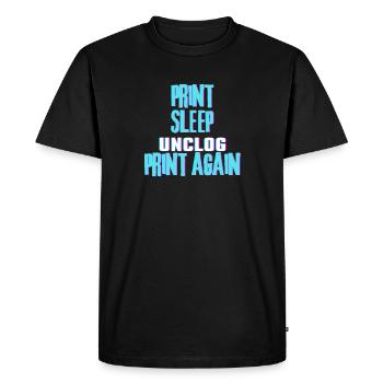 Imprimer Sommeil Déboucher Imprimer à nouveau - T-shirt Premium bio Homme - noir - Devant - Nico (187cm)