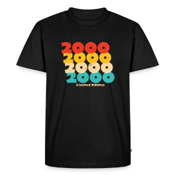 2000 : Edition Limitée - 24e anniversaire - T-shirt Premium bio Homme - noir - Devant - Nico (187cm)