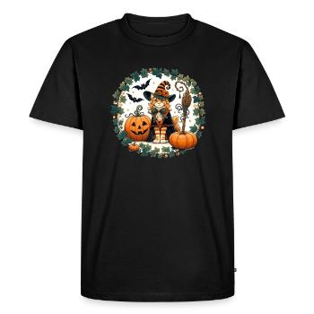 Halloween Chat au gingembre - T-shirt Premium bio Homme - noir - Devant - Nico (187cm)