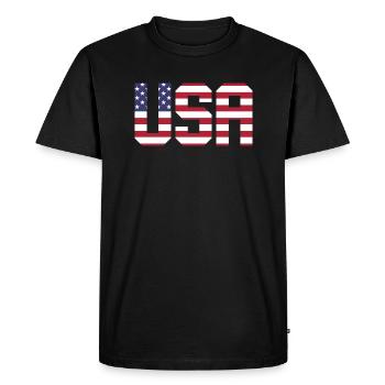 Les États-Unis aux couleurs du drapeau américain drapeau - T-shirt Premium bio Homme - noir - Devant - Nico (187cm)