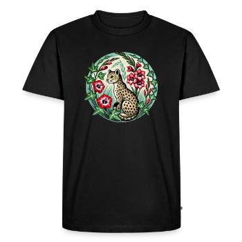 Vintage Cheetah - Men's Premium Organic T-Shirt - black - Front - Nico (187cm)