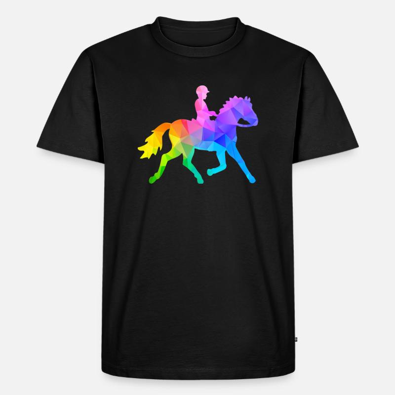 Ponyreiten Junge - Männer Premium Bio T-Shirt - Schwarz