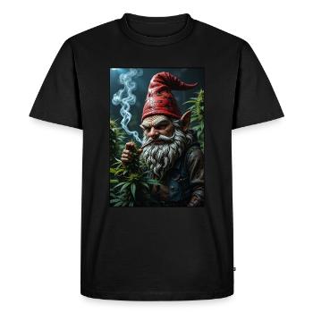 Rauchender Zwerg Albert - Männer Premium Bio T-Shirt - Schwarz - Vorne - Nico (187cm)
