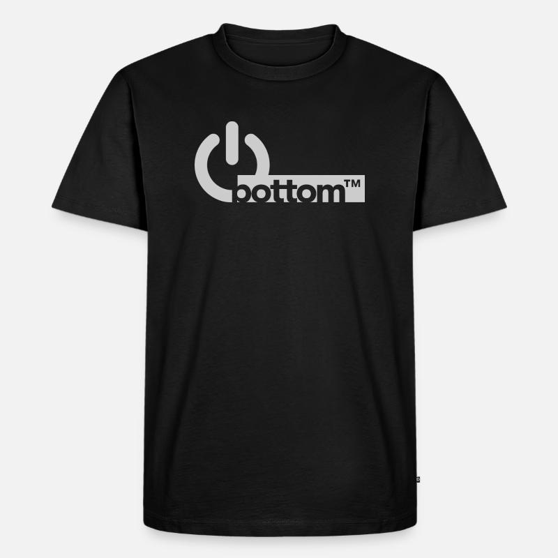 POWER bottom - Männer Premium Bio T-Shirt - Schwarz