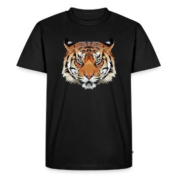 Geo Tiger - T-shirt Premium bio Homme - noir - Devant - Nico (187cm)