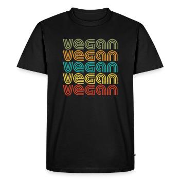 Retro Vegan Vintage Statement Design - Men's Premium Organic T-Shirt - black - Front - Nico (187cm)
