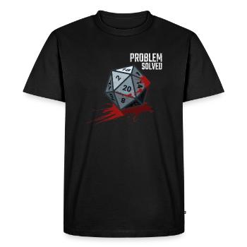 D20 Cube - Problème résolu - T-shirt Premium bio Homme - noir - Devant - Nico (187cm)